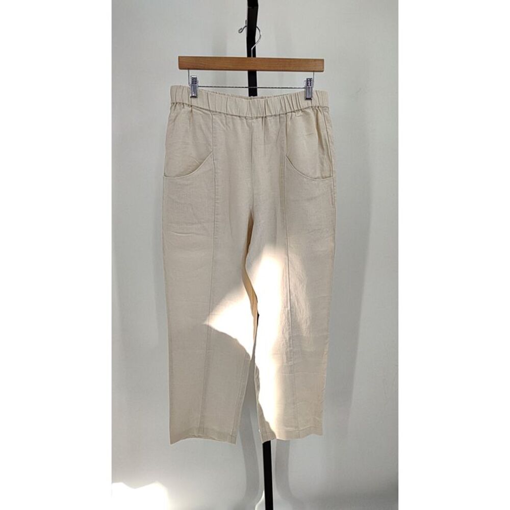 Quince Cream Elastic-Waist Straight Pants